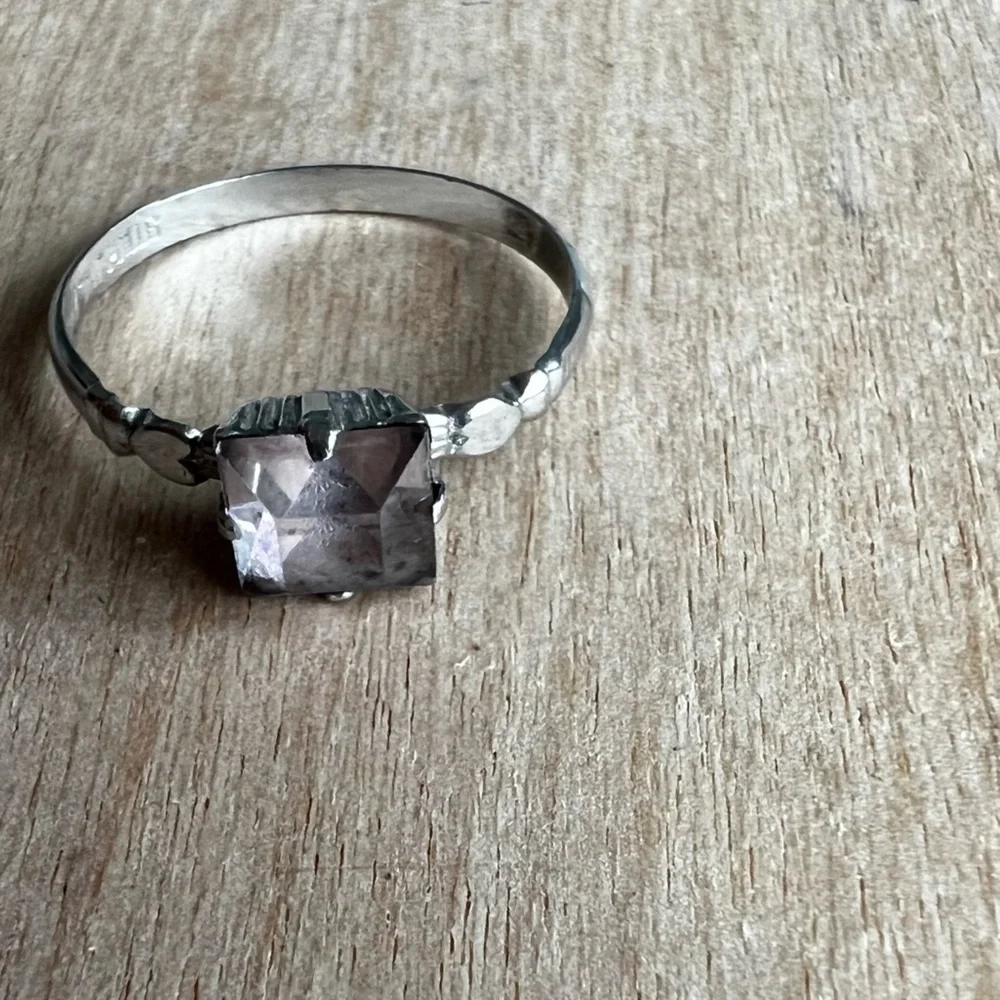 Vintage Kiddiegem Sterling silver rhinestone ring